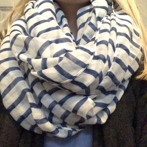 Navy and White Infinity Scarf